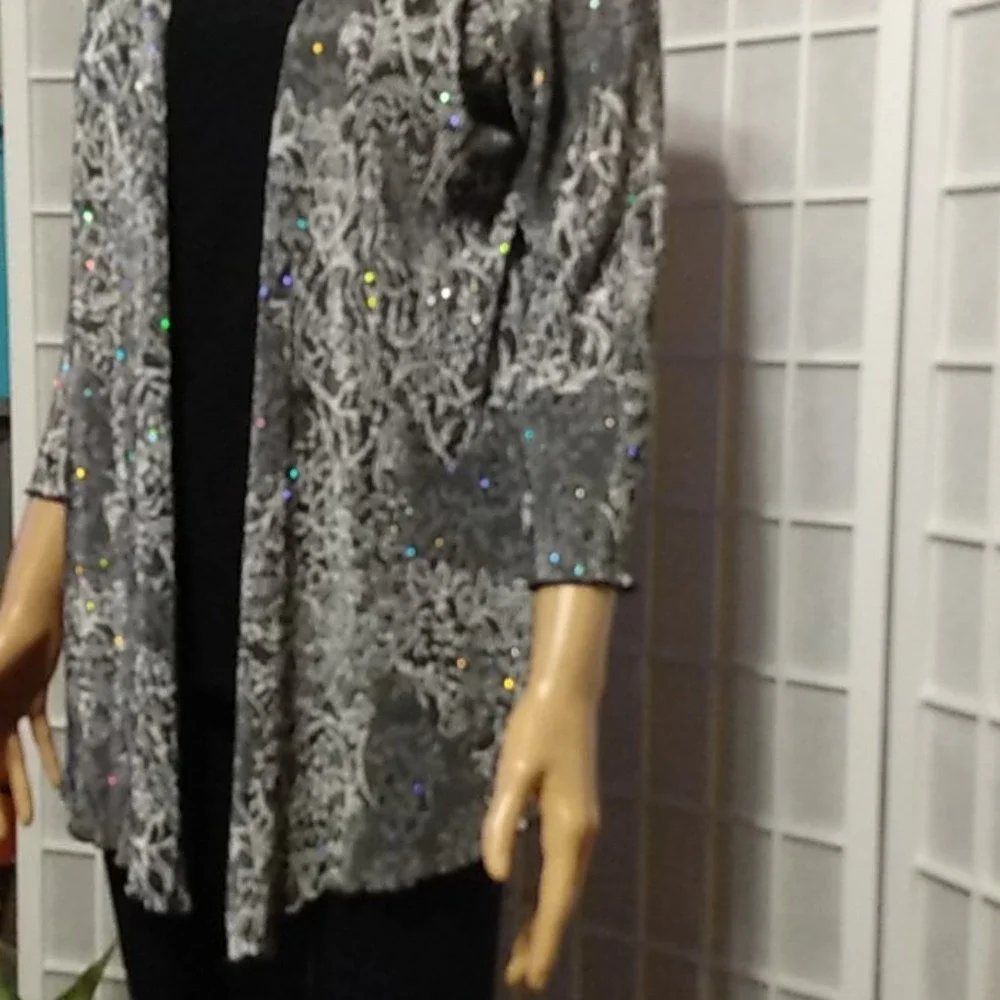 Sparkly‎ Cardigan w/ Sewn-In Black Top – Women Size S